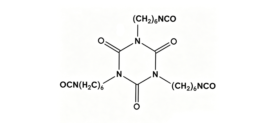 HDI-Isocyanurat-Trimer-Molek&uuml;lstrukturdiagramm